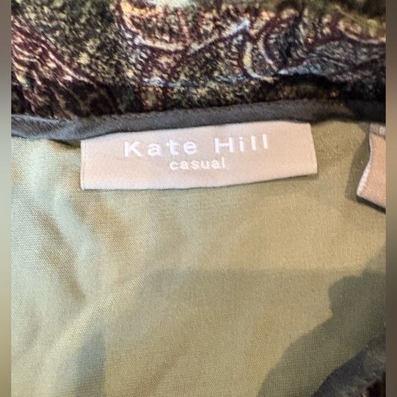 Kate Hill Silk Blend Velvet Paisley Palazzo Pants - Picture 6 of 12